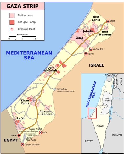 mapa de israel e faixa de gaza